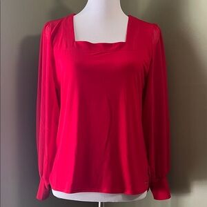 NWT Calvin Klein Sheer Sleeved Top